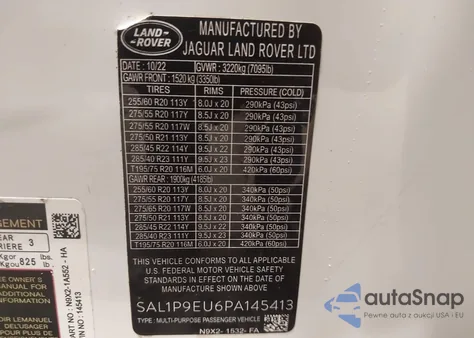 2023 Land Rover Range Rover Sport Se z USA, uszkodzony, nr VIN SAL1P9EU6PA108829